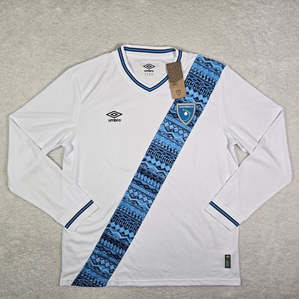 $110 Umbro Guatemala Mens XL Authentic Long Sleeve Home Soccer Jersey 23/24